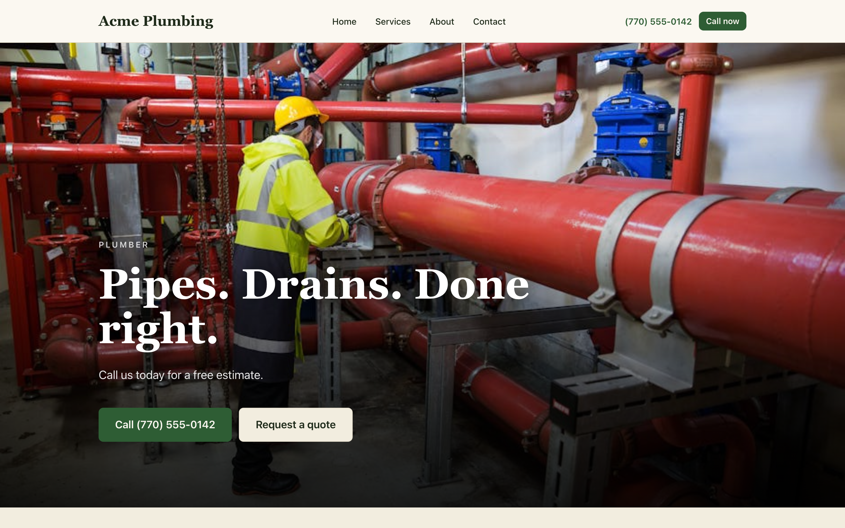 Acme Plumbing site preview