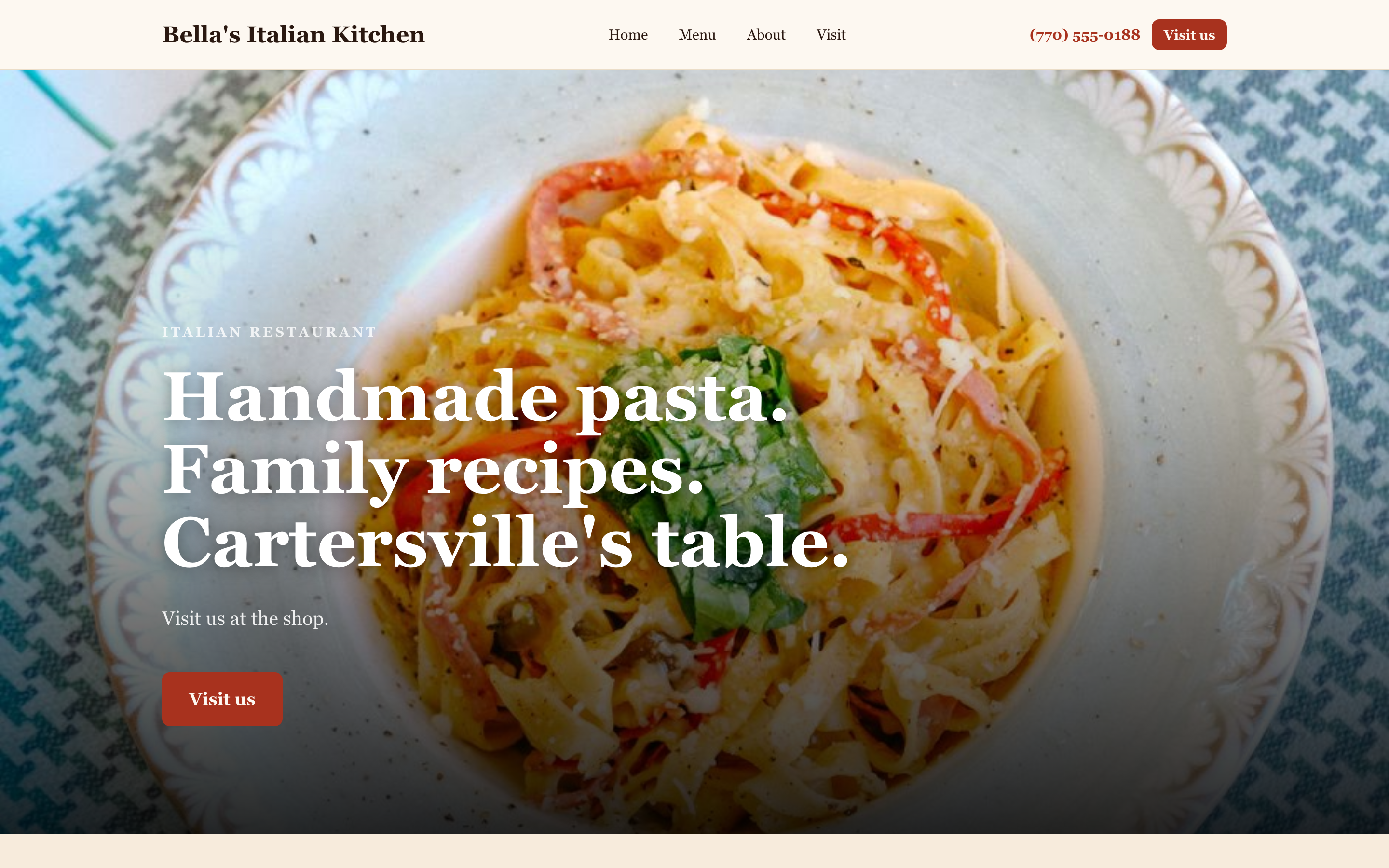 Bella's Italian Kitchen site preview