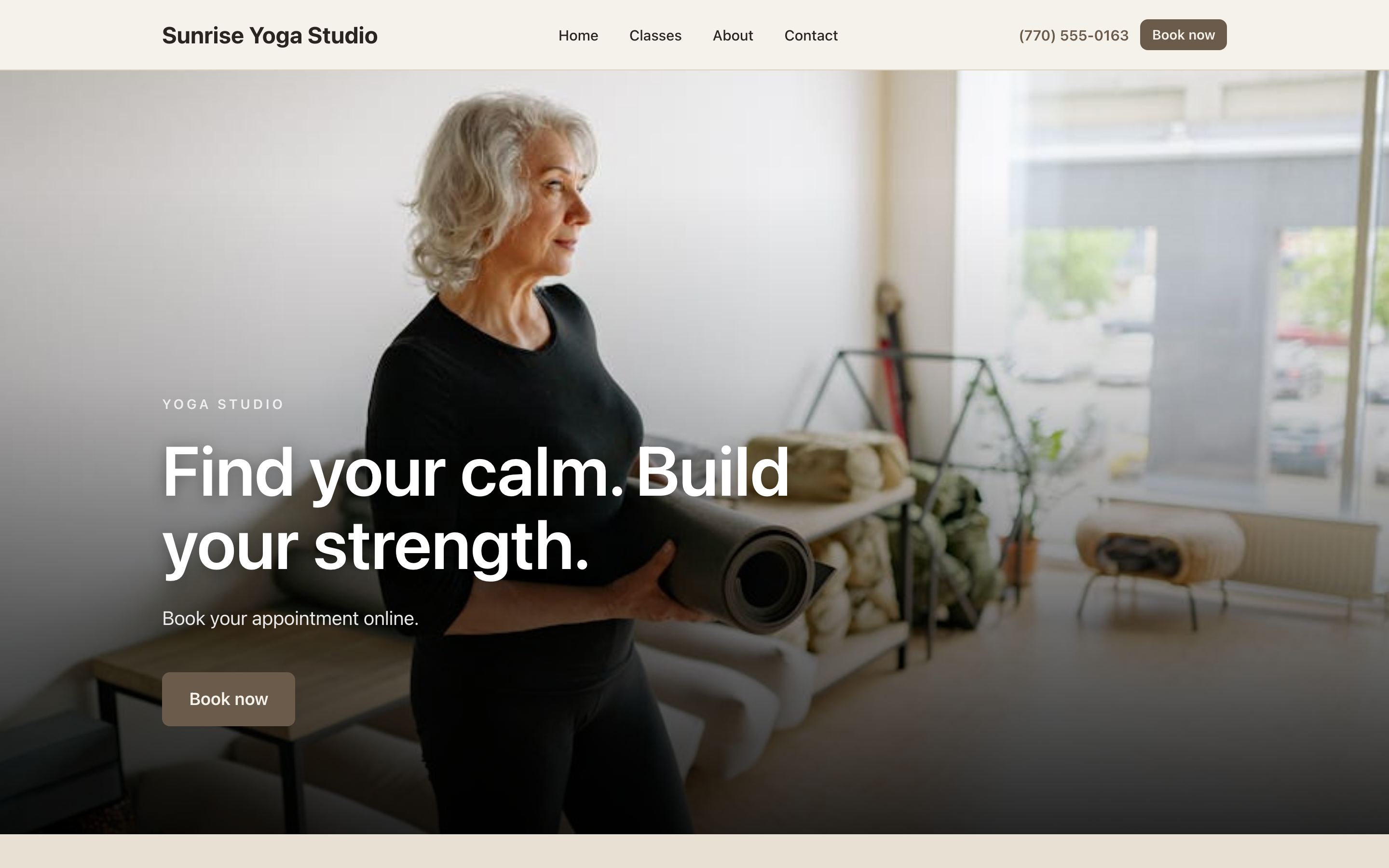 Sunrise Yoga Studio site preview